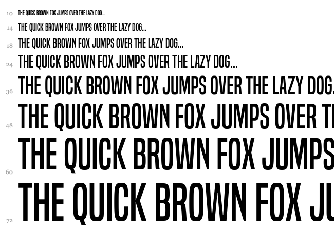 Built Titling font waterfall